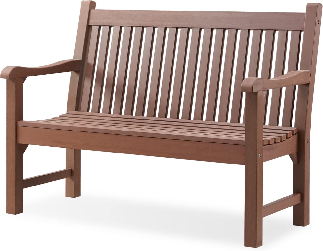 Psilvam 2-Person Outdoor Bench with 700 Lbs Weight Capacity, Brown