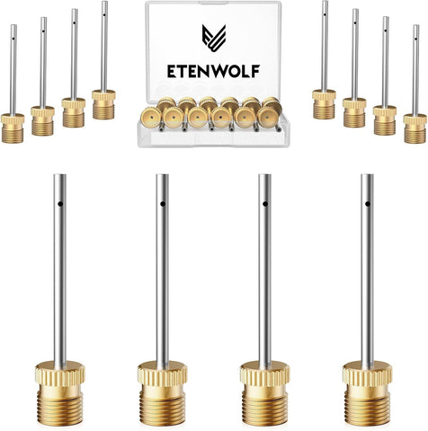 ETENWOLF 12 Pack Brass Ball Pump Needles, No Break Heavy Duty Needles