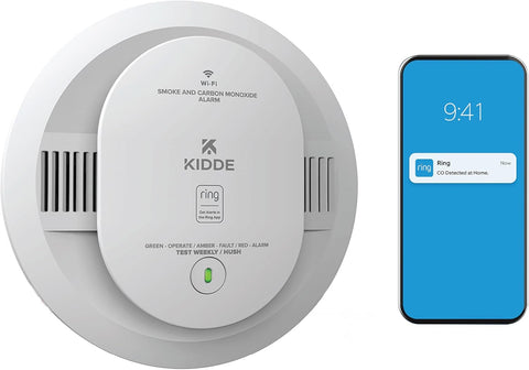 Kidde Smart Smoke & CO Detector with Ring, AA Battery, RGCUDR-RW