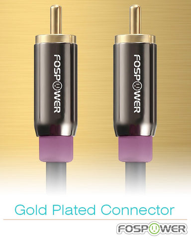 FosPower 10FT RCA Subwoofer Audio Cable S/PDIF 24K Gold Plated Male to Male