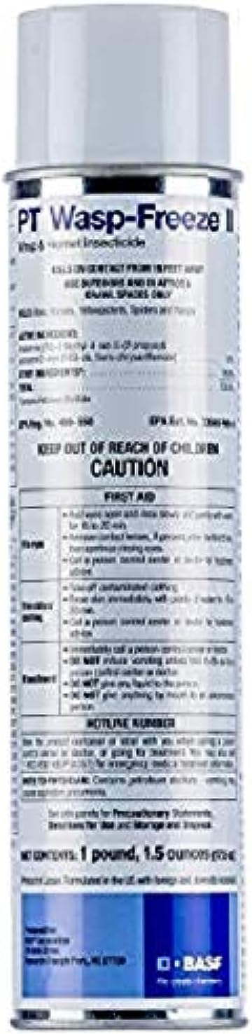 BASF PT Wasp-Freeze Insecticide for Wasp, Hornet, Yellowjacket & Spider Killer, Quick Knockdown Spray, Indoor or Outdoor Use, 14 oz, Case of 12