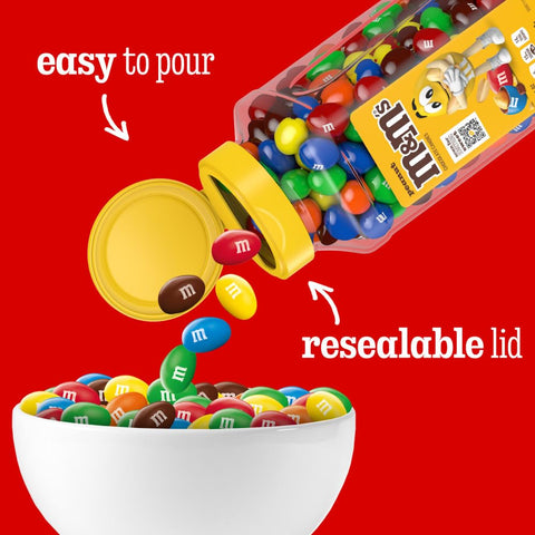 M&M's Peanut Candy Jars, Assorted Chocolate Candies, Party Size Bulk, 23 Ounces Each