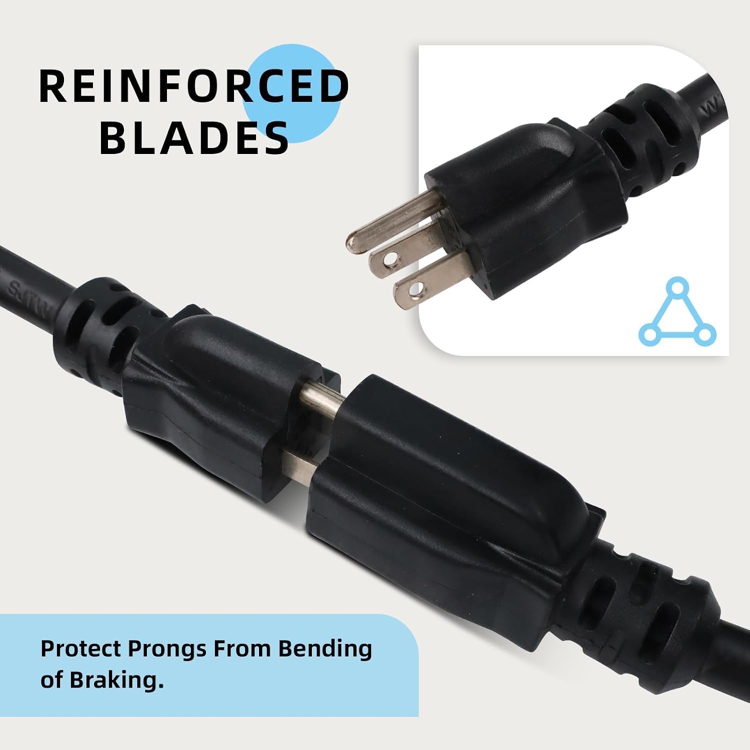 EP 8 Ft Heavy Duty Outdoor Extension Cord, 12/3 SJTW Black 3-Prong