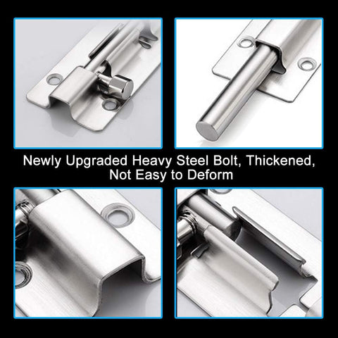 FATLODA 4 Pack Barrel Bolt Latch, 3 Inch Stainless Steel Slide Latch Lock