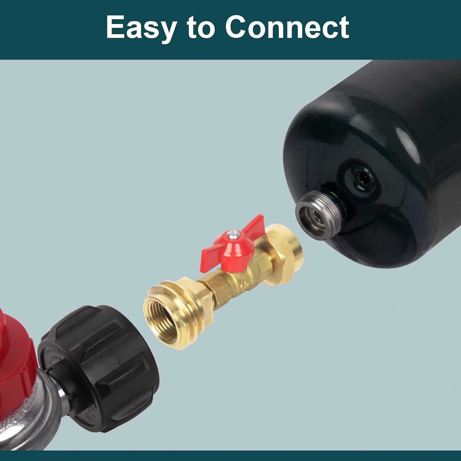 GASPRO Upgraded 1 lb Propane Tank Adapter with Valve