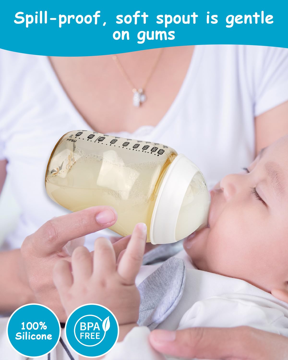 Silicone Nipple (S) for Tommee Tippee Natural Start Anti-Colic Baby Bottles, Slow Flow, 0m+, 4 Count