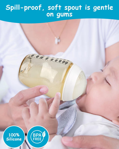 Silicone Nipple (S) for Tommee Tippee Natural Start Anti-Colic Baby Bottles, Slow Flow, 0m+, 4 Count