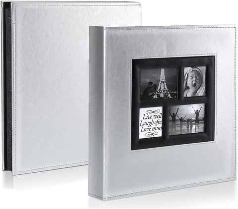 Ywlake Photo Album 4x6 500 Pockets Photos, Extra Large Capacity Family Wedding Picture Albums Holds 500 Horizontal and Vertical Photos Pictures Silver