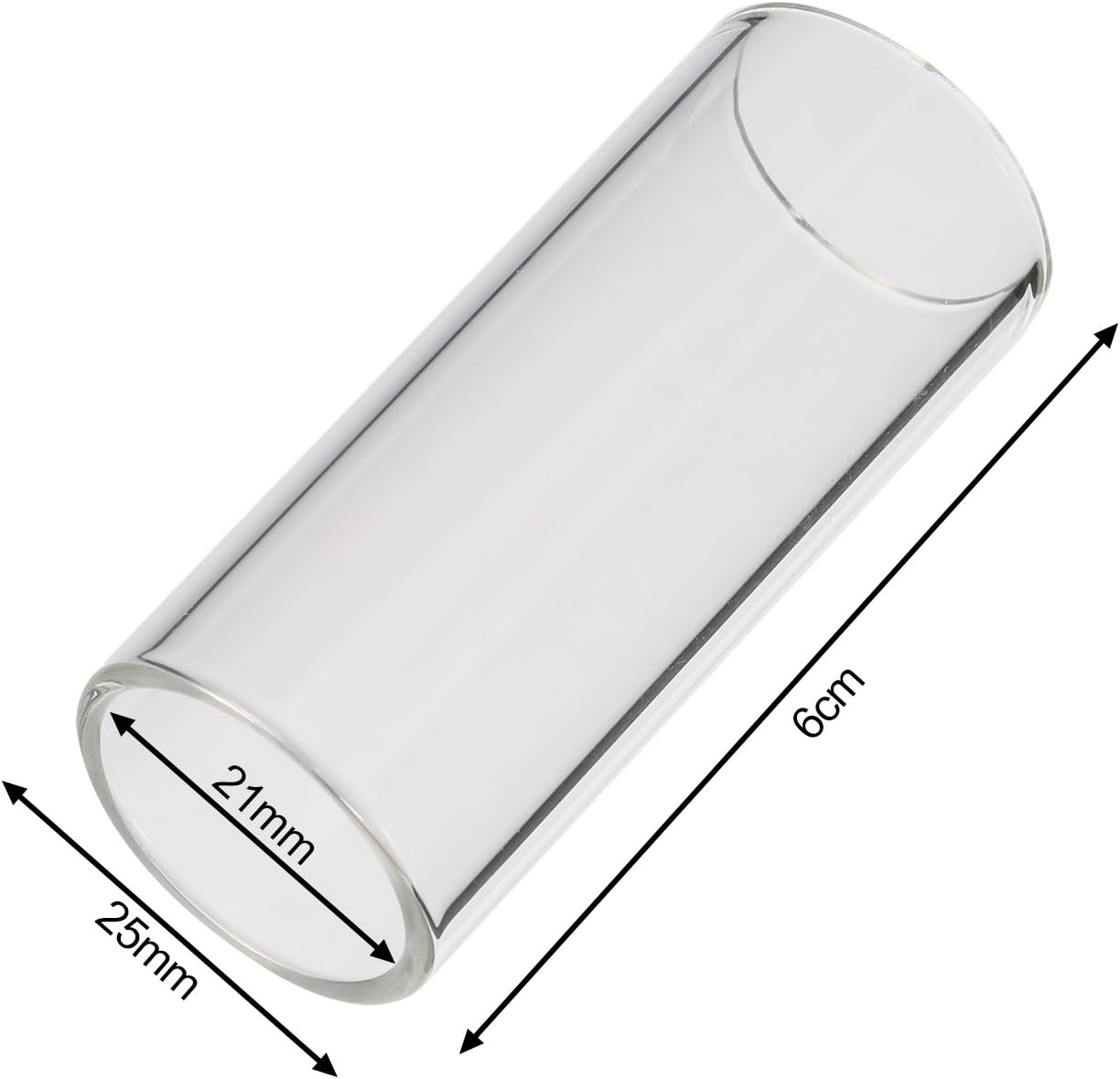 Pangda 2 Pieces Glass Slide and Stainless Steel Guitar Slide Set