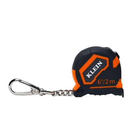 Klein Tools 9362 6-Foot Keychain Tape Measure with Carabiner, SAE and Metric Markings, Small Pocket Tape with Nylon Coated Blade