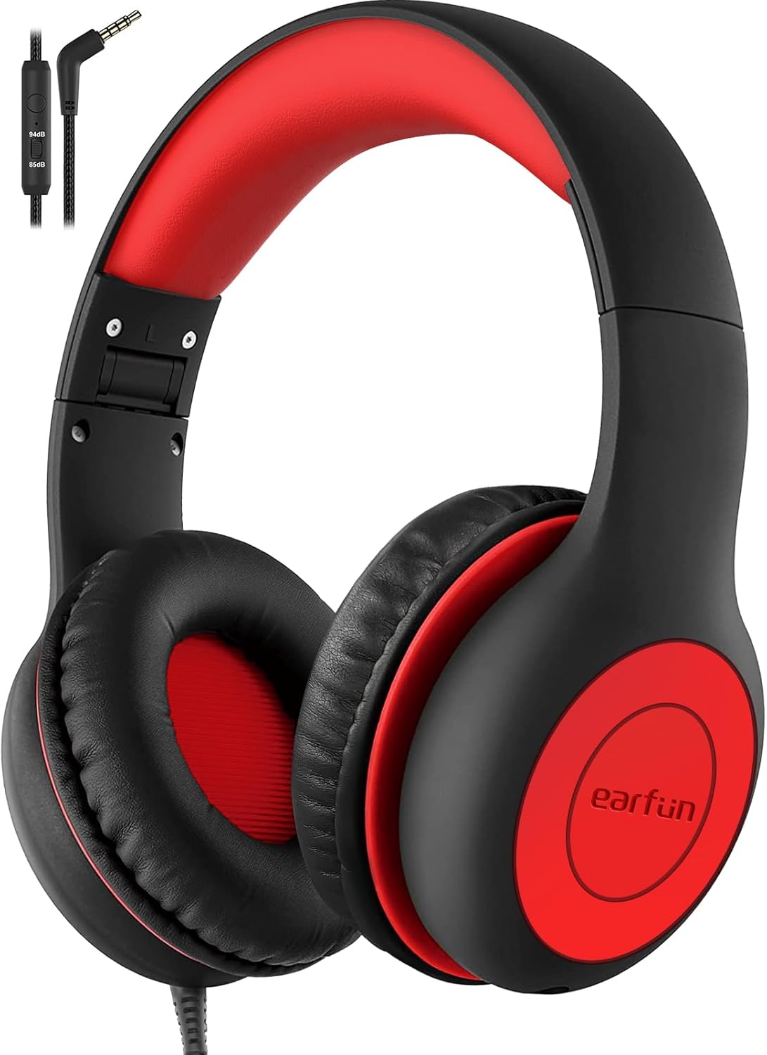 EarFun K1 Kids Headphones Wired with Mic, Volume Limit Headphones for Kids