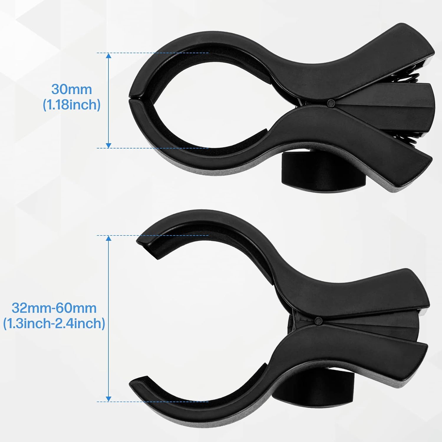 BILIONE Large Microphone Clip for Mics with Outer Diameter 1.26" to 2.3"