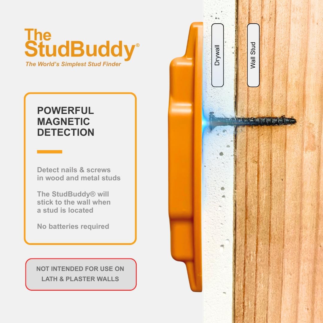 The Original StudBuddy® Magnetic Stud Finder - Made in The USA - Easy to Use Stud Finder - No Batteries Required - Powerful Magnet Stud Finder - for Drywall and Wood