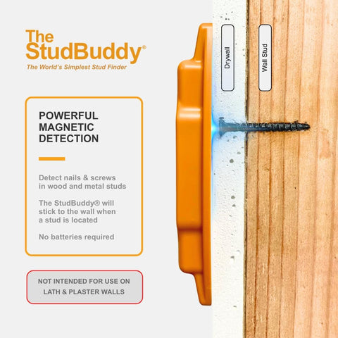 The Original StudBuddy® Magnetic Stud Finder - Made in The USA - Easy to Use Stud Finder - No Batteries Required - Powerful Magnet Stud Finder - for Drywall and Wood