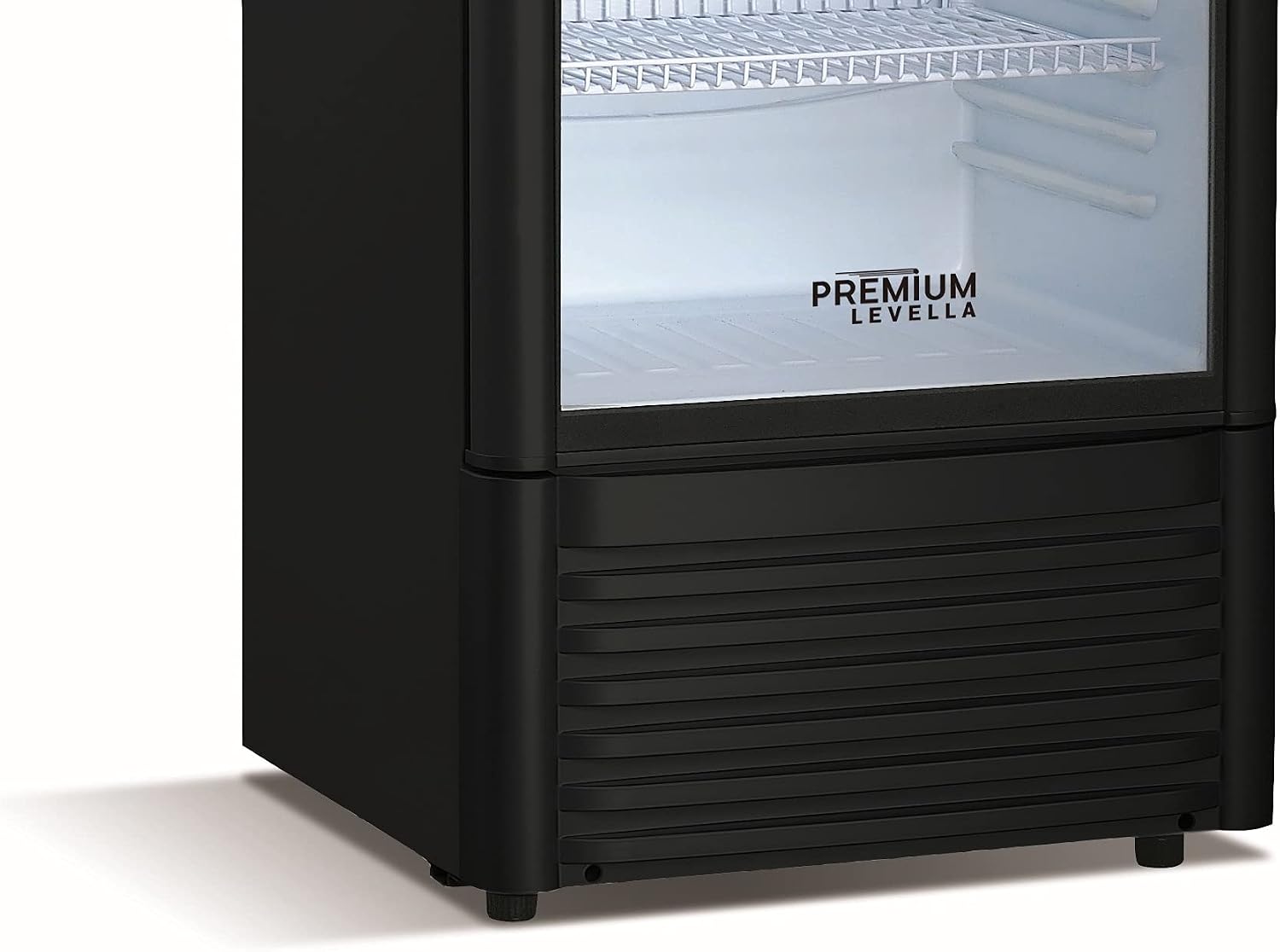 Premium PremiumLevella PRF907DX Glass Door Display Refrigerator 9.0 cu ft Commercial Beverage Cooler Merchandiser With Customizable Lightbox - Black