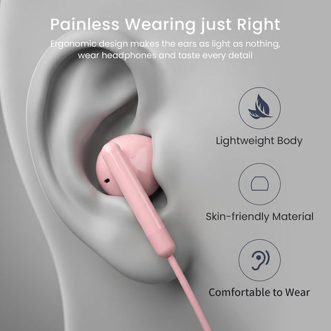 USB C Headphones for iPhone 17 16 15 Pro Max Plus iPad Pro USB C Earphones with Microphone Volume Control USB C Wired Earbuds USB Type C Earphone for Google Pixel 9 Samsung S26 S25 S24 S23 S22 A55 A17