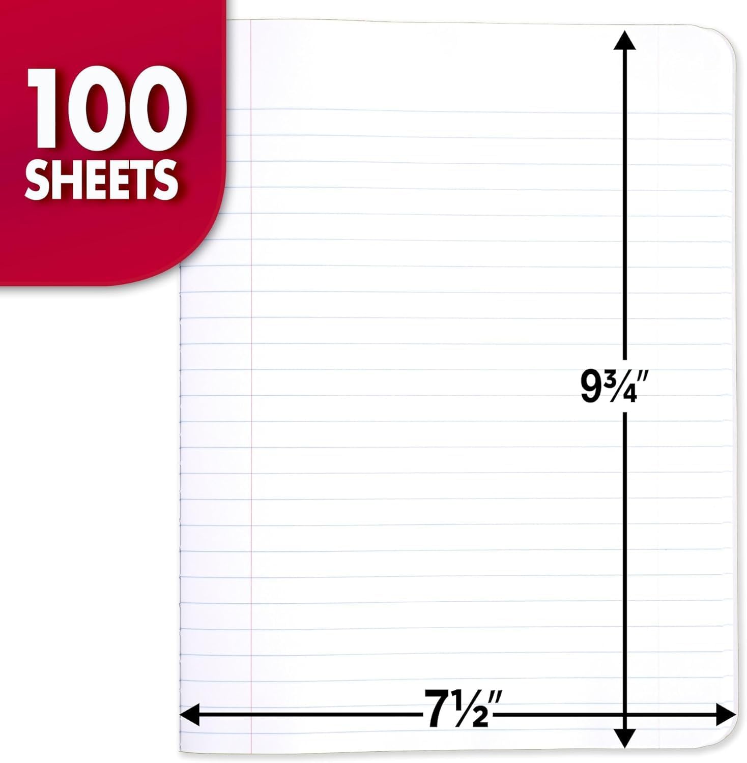 Mead Composition Notebook, Wide Ruled Paper, 7.5" x 9.75", 100 Sheets, Black Marble (09910)