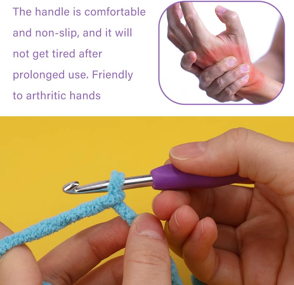 QMNNMA 5 mm Crochet Hook, Ergonomic Crochet Hooks for Arthritic Hands