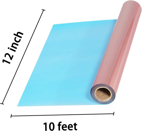 FUNKAKA Heat Transfer Vinyl Rose Golden PU Soft Metal HTV Rolls, 12" x 9ft