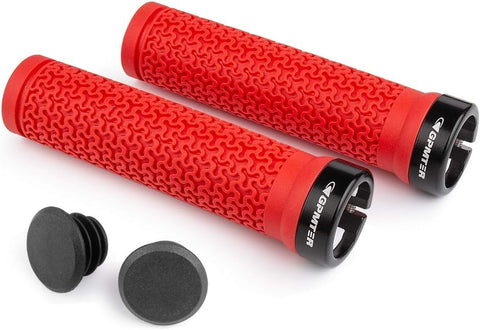 GPMTER Bike Handlebar Grips, Single Lock on Bicycle Handle Bar, for BMX, Mountain, MTB, Beach Cruiser, Scooter, Folding Bike, Soft Non-Slip-Rubber Hand Grip Comfortable Ergonomic