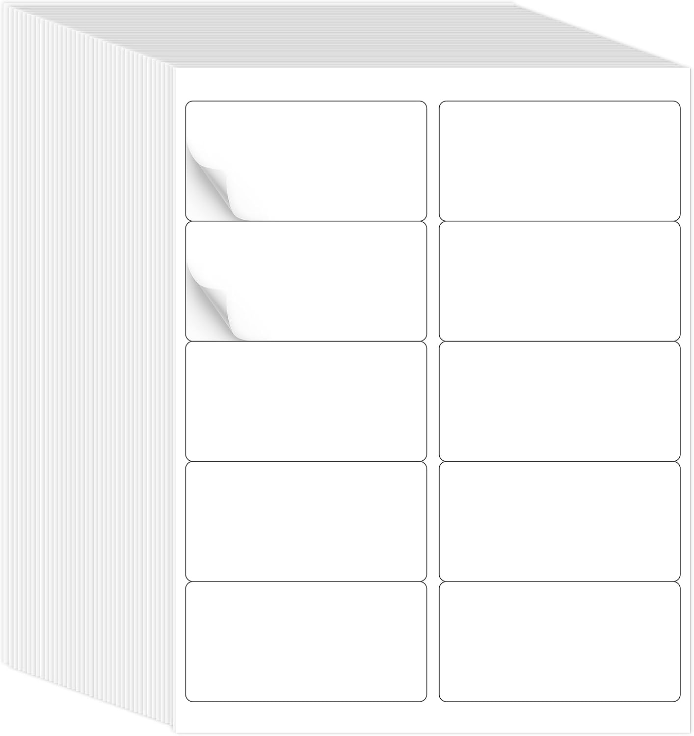 L LIKED 2"x4" Bulk Printable White Label Stickers 15000 Labels 1500 Sheets