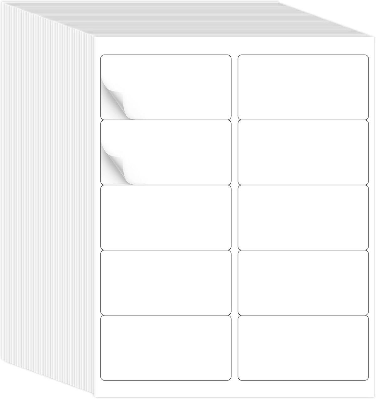 L LIKED 2"x4" Bulk Printable White Label Stickers 15000 Labels 1500 Sheets