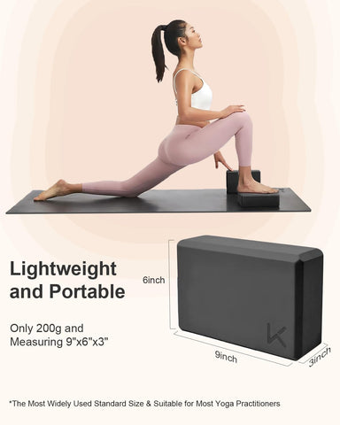KEEP Yoga Block, High-Density EVA Foam 2 Pack Yoga Block with Non-Slip Textured Surface, Supportive, Lightweight - Ideal for Yoga