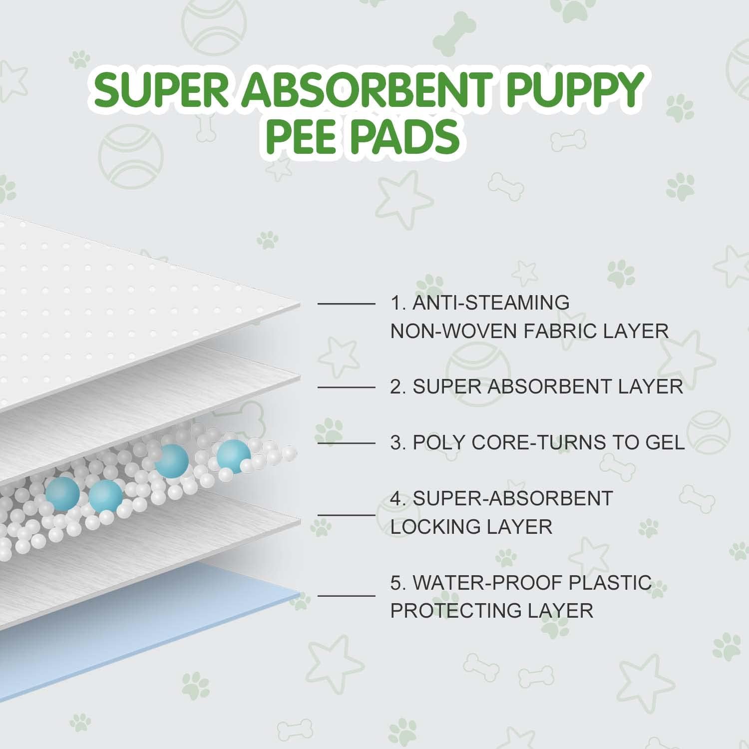 COCOYO Earth Friendly Bamboo Training Pads, 100 Count, Super Absorbent and Deodorizing Pee Pads for Dogs