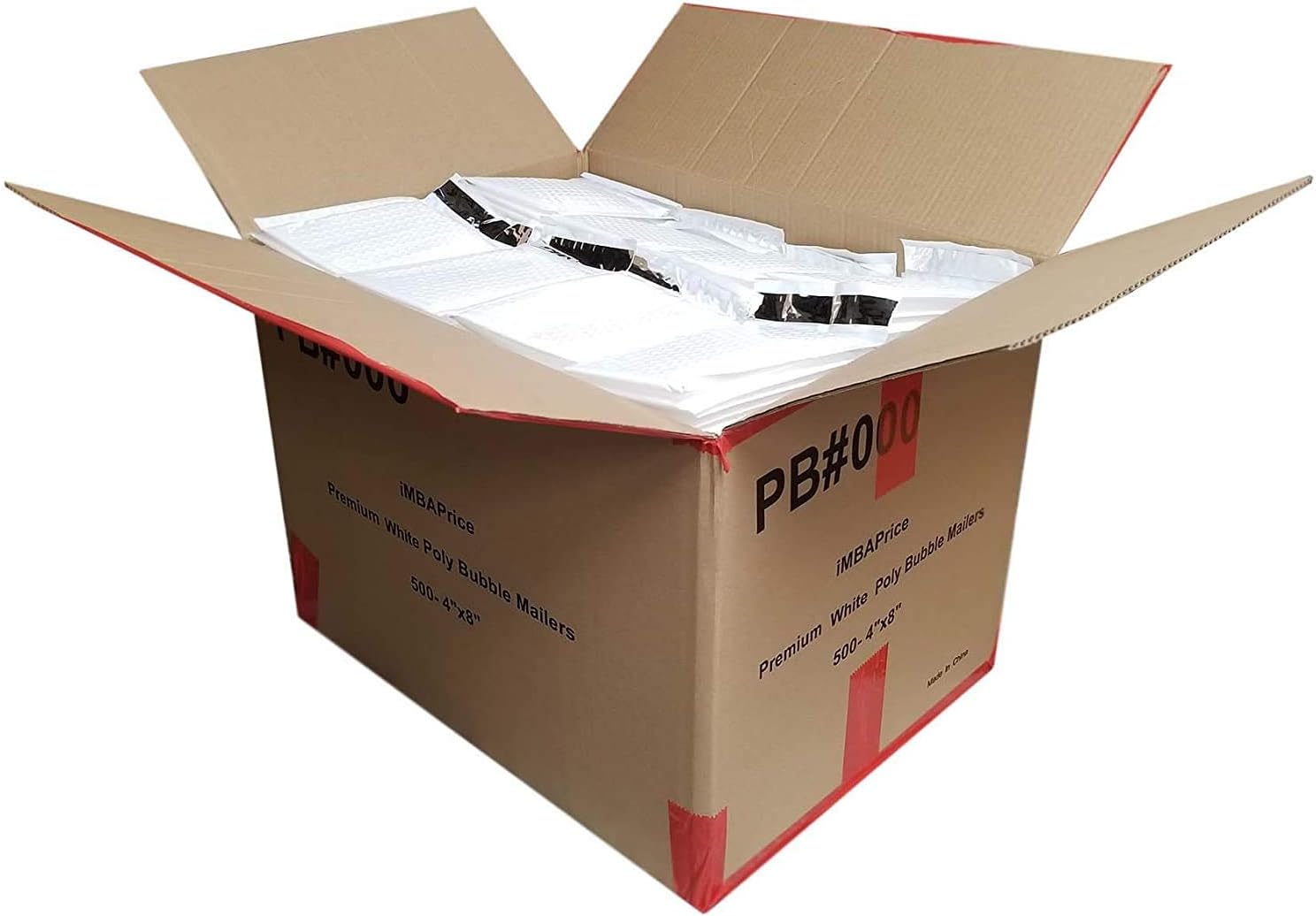 iMBAPrice 500#000 (4" x 8") Pure White Color SELF Seal Poly Bubble MAILERS Padded Shipping ENVELOPES (Total 500 Bags)