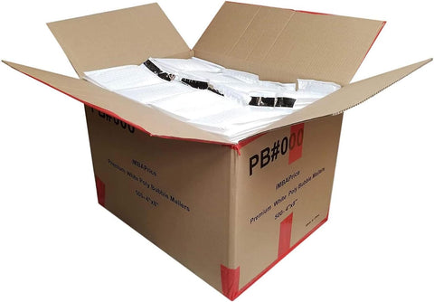 iMBAPrice 500#000 (4" x 8") Pure White Color SELF Seal Poly Bubble MAILERS Padded Shipping ENVELOPES (Total 500 Bags)