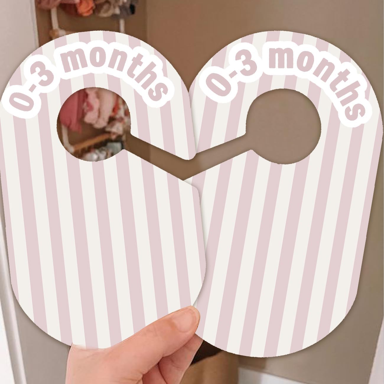 8 Pack Baby Closet Dividers – Pure Green Nursery Organizer for Baby Clothes 0-24 Months, Closet Size Markers, Baby Clothing Organizer for Nursery (pale pink)