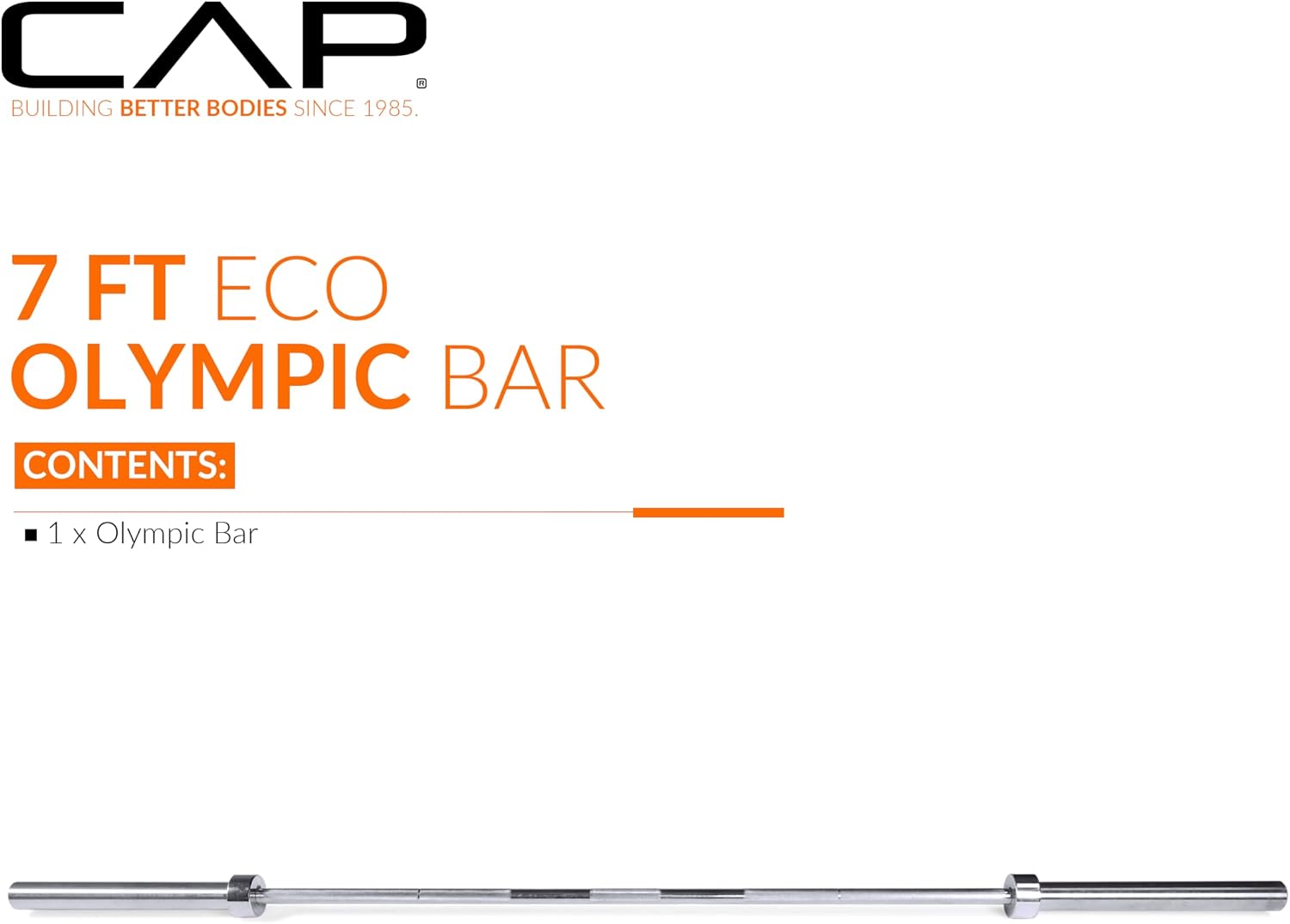CAP Olympic Barbell, 7ft Strength Training Weight Bar, Multiple Options