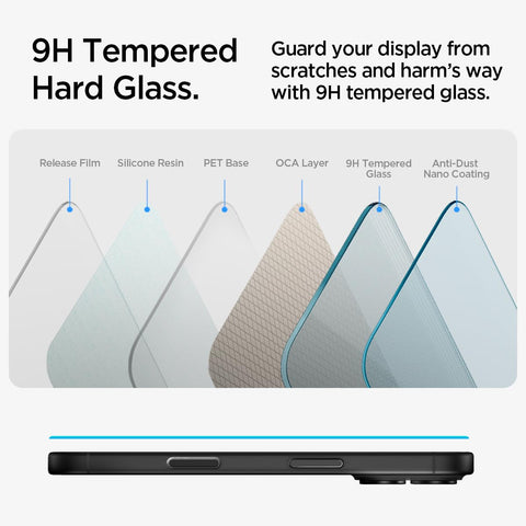 Spigen Tempered Glass Screen Protector [GlasTR EZ FIT] designed for iPhone 16 Plus/iPhone 15 Plus [2 Pack]