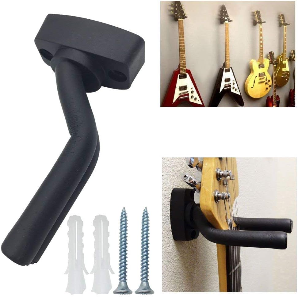 6 Pcs Guitar Hangers Keep Hook Holder Wall Mount for All Size Guitars, Bass, Mandolin, Banjo
