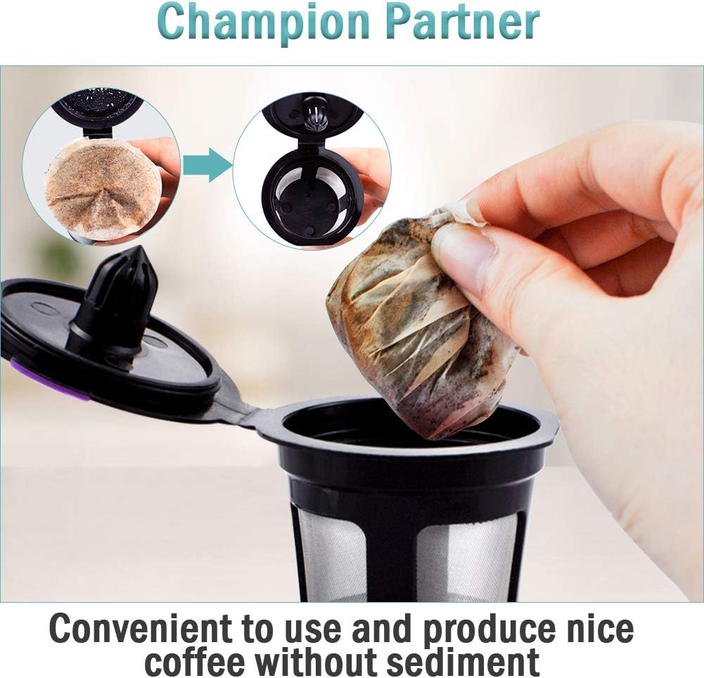 CAPMESSO 2 Reusable K Cups & 300 Unbleached Coffee Filters with Genius Lid