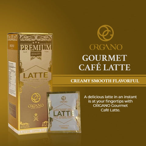 2 boxes ORGANO Gourmet Cafe Latte, 100% Certified Ganoderma Lucidum (40 Sachets)