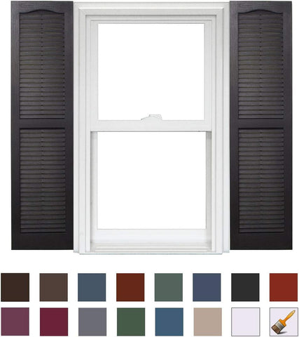 Polaris Homeside Open Louver Vinyl Shutters (1 Pair) 14-1/2in. x 35in. - 050 Black