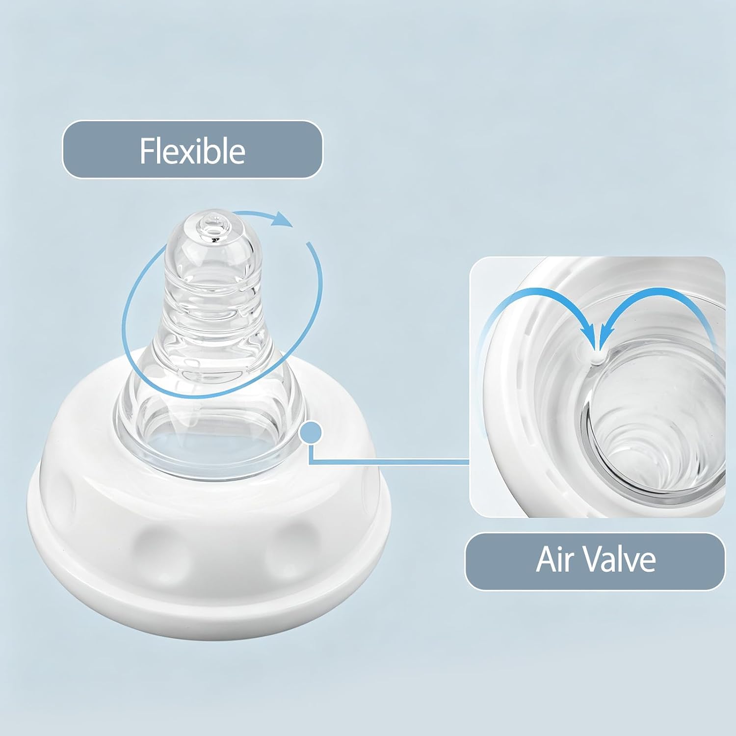 8 Pcs Bottle Nipple Compatible with Similac/Enfamil, Standard Flow