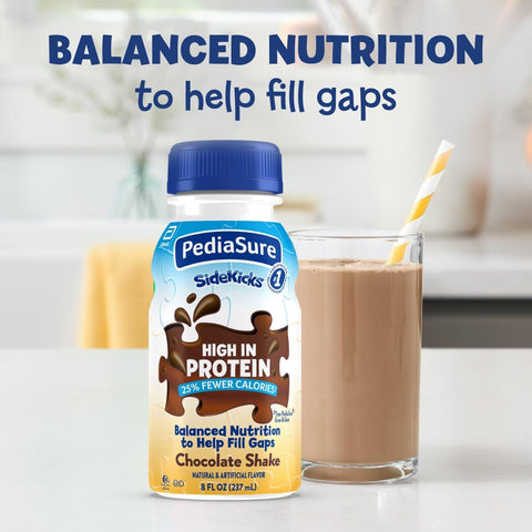 PediaSure SideKicks Kids Protein Shakes, 10g Protein, Chocolate, 24 Pack | Delicious Shake for Kids that’s High in Protein and has 27 Vitamins & Minerals to Help Fill Nutrient Gaps, 8-fl-oz Bottles
