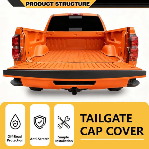 CNNELL Tailgate Molding Cap Top Protector Molding Trim Compatible with Chevy Silverado GMC Sierra (1500) 2014-2018/Compatible with Chevy Silverado GMC Sierra (2500HD, 3500HD) 2015-2019