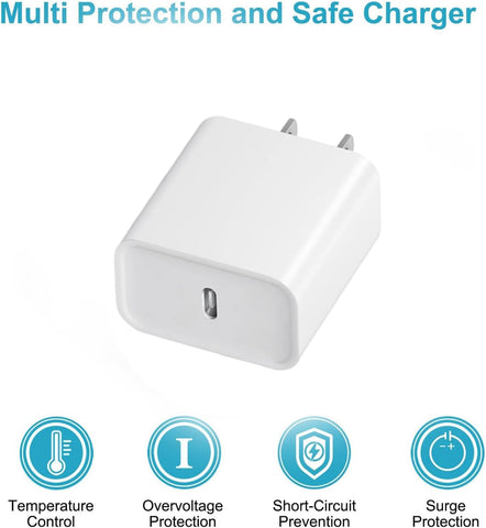 20W Fast Charger, 3 Pack USB-C Port Charger with Type C-C Cable