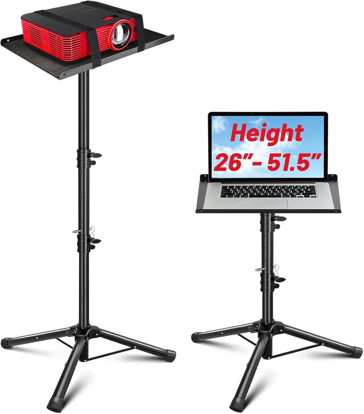 CAHAYA Projector Stand Tripod Adjustable Height Portable Laptop Rack Tray