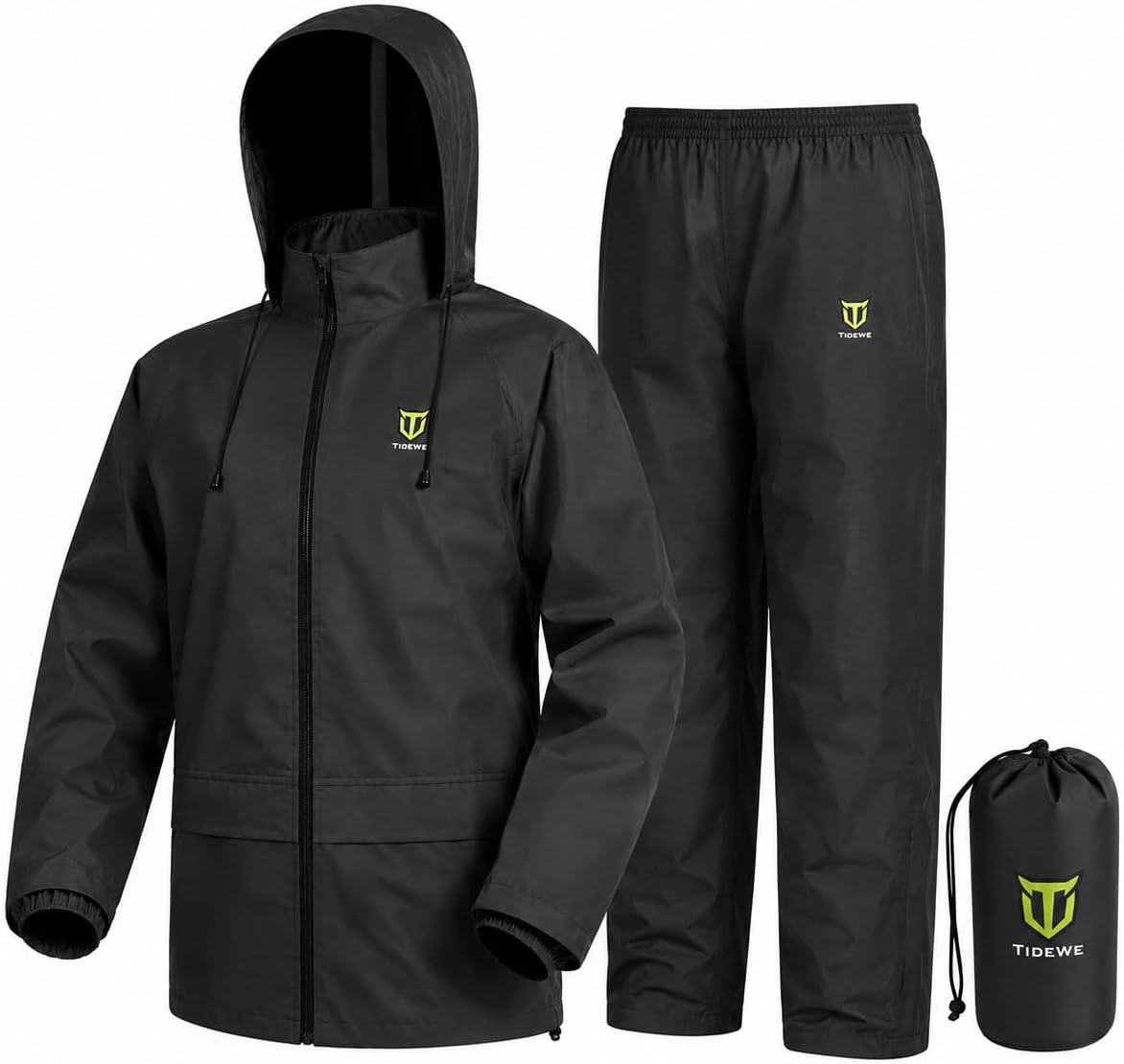 TIDEWE Rain Suit for Men, Waterproof Lightweight 2-Piece Rain Gear