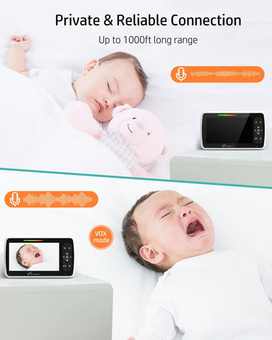 iFamily 5"Split Screen Baby Monitor with 2 Cameras and Audio n Night Vision