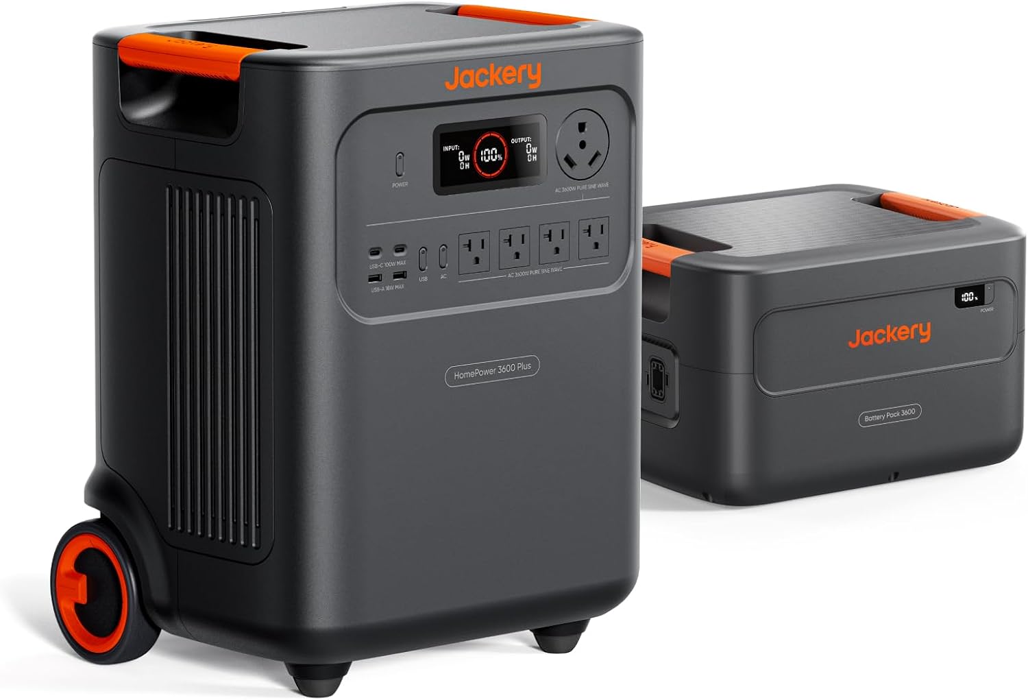 Jackery HomePower 3600 Plus and Extra Battery, 7168Wh, 3600W AC Output
