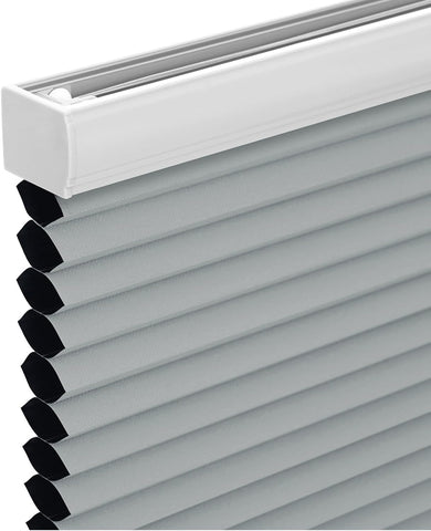 Changshade Cordless Cellular Shades,Blackout Honeycomb Shades for Windows,Pull Down Pleated Blinds,Easy to Install for Indoor Windows and French Doors,Grey(Blackout),16" w x 36" h
