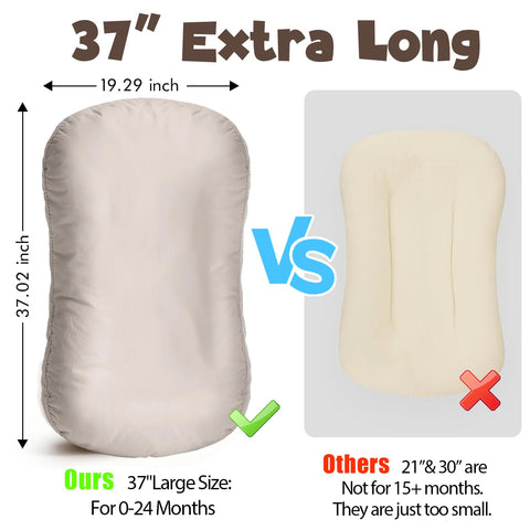 Extra Large Baby Lounger for Newborn 0-24 Months, Portable Infant Lounger
