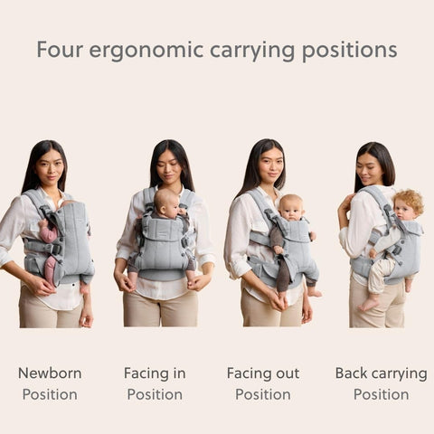 BabyBjörn Baby Carrier Harmony, Light Gray, Woven Mélange, 3-in-1 Ergonomic Baby Carrier, Newborn, Facing-in, Outward-Facing, and Back Carrying Positions Supported (7-40 lbs), Newborn to Toddler