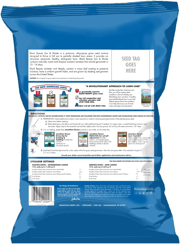 Jonathan Green Black Beauty Sun & Shade Grass Seed - 15 lb