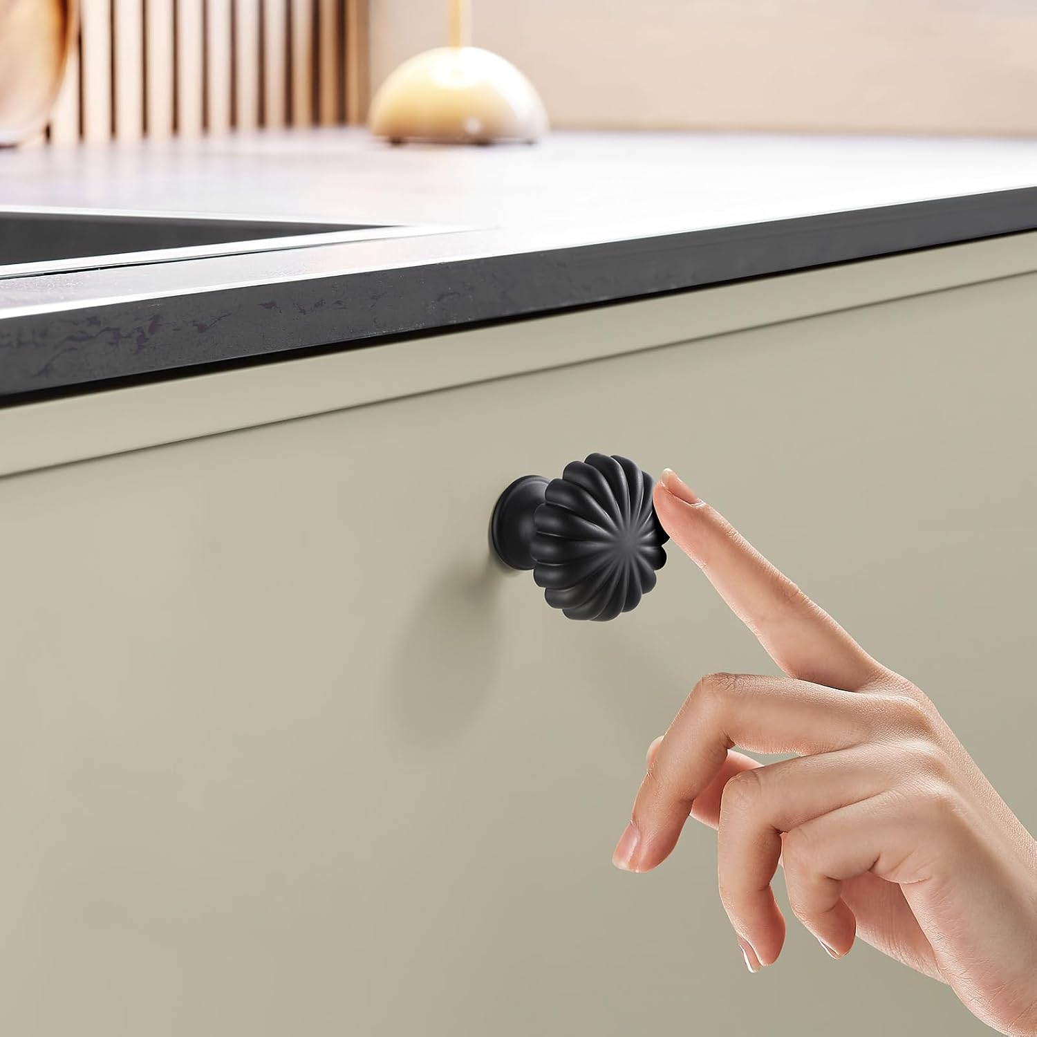 Matte Black Cabinet Knobs，20 Pack Solid Drawer Pulls for Dressers